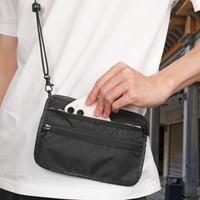Dompet koin Organizer dompet leher untuk kartu kredit uang tunai ponsel perjalanan tas esensial kantong pemegang paspor untuk bepergian