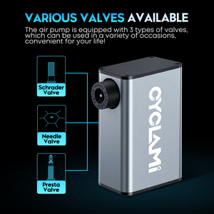 Pompe à air électrique en aluminium A3MAX personnalisée pour vélo, haute pression 150 PSI, valve Presta Schrader, batterie rechargeable Type-C - Product Image 3