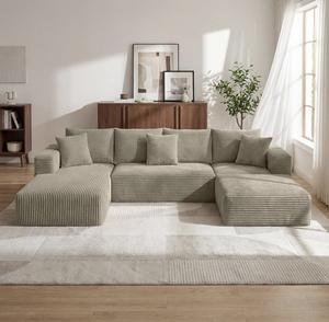 Divano Angolare di Lusso in Velluto <span class=keywords><strong>a</strong></span> Coste con Combinazione di Spugna, Tre Posti, per Soggiorno, Arredamento Casa, Vendita all'Ingrosso - Product Image 2