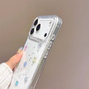 Funda de Teléfono Transparente con Purpurina de Estrellas 3D Luminosas de Lujo para <span class=keywords><strong>iPhone</strong></span> 17 16 15 14 13 12 <span class=keywords><strong>11</strong></span> Pro Max, Carcasa Protectora Anti-Golpes - Product Image 6