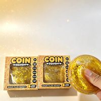 Bonbons de malt dorés en forme de pièce de monnaie, jouet anti-stress à rebond lent, en TPR de haute qualité, promotionnel, pour l'exportation