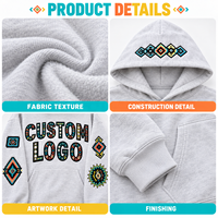 Sweat à capuche surdimensionné en coton lourd 350 GSM personnalisé par le fabricant, avec broderie graphique ethnique, style streetwear urbain