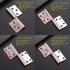 Thép không gỉ cờ hình Bản lề cửa dày bản lề, 5-inch chống cháy cửa, có thể tháo rời nhà vệ sinh cờ hình đệm bản lề - Product Image 4