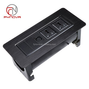 Toma de corriente de 2 salidas de escritorio de oficina oculta toma de corriente eléctrica de mesa empotrada para muebles de oficina y encimeras de cocina - Product Image 4