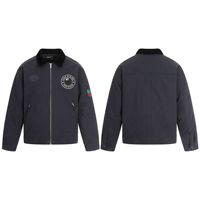 11KN Amerikanische Retro Navy Blaue Bomberjacke Unisex Design Gestricktes Herzmuster Lockerer Umlegekragen Kurzes Weites Oberteil Streetwear