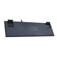 Clavier de jeu mécanique RGB rétro-éclairé USB clavier filaire avec commutateurs bleus anti-ghosting complet 104 touches pour ordinateur de bureau-noir