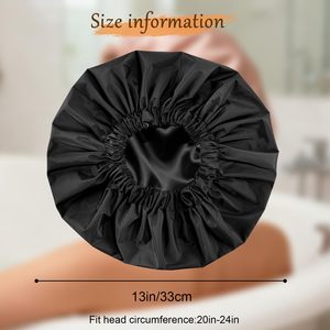 Bonnets <span class=keywords><strong>de</strong></span> Douche Réutilisables en Satin <span class=keywords><strong>de</strong></span> Luxe Imperméables pour Femmes, Bonnets <span class=keywords><strong>de</strong></span> Douche à Double Couche avec Conception Élastique pour Toutes les Coiffures - Product Image 5