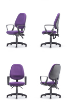 Chaise de bureau moderne en nylon avec dossier en tissu, assise en mousse moulée, base pivotante, plusieurs couleurs, chaise d'ordinateur pour invité ou manager
