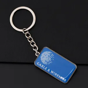 Wholesale Custom Printed Metal Epoxy Key Ring For Souvenir Keychain