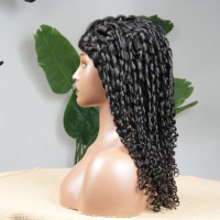 Perruque mi-tête Pixie bouclée 3-en-1 en cheveux humains vietnamiens de grade 12A, boucles sans colle, avec cordon de serrage et ligne de cheveux invisible