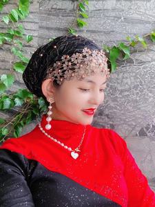 European and American fashion pleated women's pullover Indian size pearl Muslim headscarf <b>hat</b>, ethnic <b>hat</b> - Product Image 2