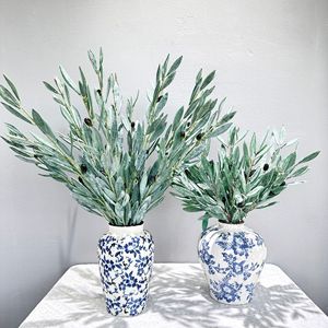 Hojas de olivo artificiales Meng Jie con frutos, de 30cm a 100cm, de PVC, plástico suave, flores artificiales para decoración del hogar, bodas y hoteles. - Product Image 2
