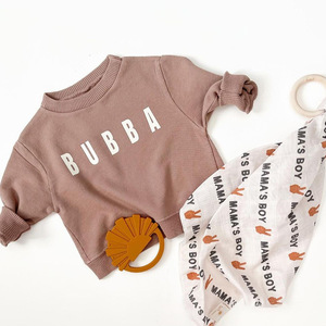 Ropa de Otoño y Primavera para Niños Pequeños, Sudadera Personalizada con Logotipo Casual SIS BUBBA, Estampado de Letras, Manga Larga, para Niños y Niñas - Product Image 4