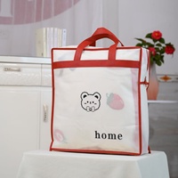 Vente en gros de drap de lit transparent avec fermeture à glissière emballage en PVC sac d'oreiller pour couverture sac d'oreiller non tissé avec poignée
