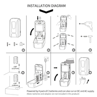 Dispensador automático de jabón con sensor de plástico ABS, dispensador de desinfectante de manos sin contacto montado en la pared, dispensador de jabón líquido