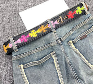 Großhandel Herren-Retro-Fashion-Gürtel Personalisierter Bunter Jugendstil Antikes Kreuz Klassische Sternen-Legierungsschnalle Ledergürtel - Product Image 5