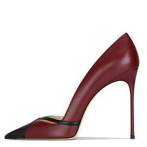 New Patchwork Slim High Heels Big Size 47 Women Dress <b>Pumps</b> Mixed Color Stiletto Basic Wide Feet Evening Shoes - Product Image 1