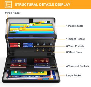 Du Lịch Nhà Lưu Trữ An Toàn Thư Mục Tập Tin Chất Kết Dính 5200 ℉ Accordion Tập Tin Tổ Chức Chống Cháy Tài Liệu Tổ Chức Với Túi Và Dây Kéo - Product Image 6