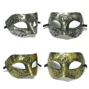 Оптовая продажа греческая винтажная Золотая Серебряная маска для вечеринок Венецианская маска пластиковая маска для лица