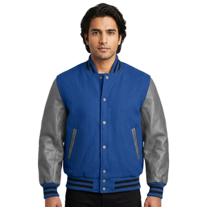 Chaqueta Varsity Letterman para Hombre en Oferta, Personalizable, Mezcla de Lana y Lona Transpirable, Cuello Cuadrado, Talla Grande para Invierno - Product Image 1