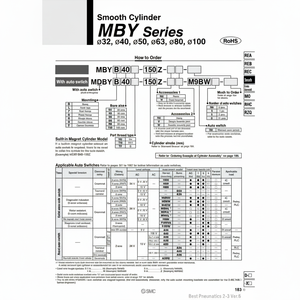 Pièces pneumatiques de MDBYF40-125Z de cylindre lisse SMC Pneumatics - Product Image 1