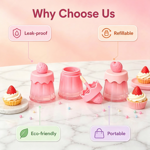 ISMAN Custom 3ml Pudding Shaped Lip Gloss Container <strong>Cute</strong> Dessert Cake Transparent Tube Keychain Cosmetic Packaging Wholesale - Product Image 3
