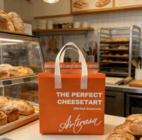 Sac isotherme personnalisé en non-tissé pour livraison de tarte au fromage, avec isolation thermique en feuille d'aluminium, sac de transport pour plats à emporter