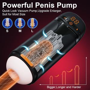 Pompa <span class=keywords><strong>Penis</strong></span> Masturbator Pria - Mainan Seks Pria Upgrade 12 <span class=keywords><strong>S</strong></span> Pompa Vakum 10 Getaran Berputar Hisap Tahan Air - Product Image 4