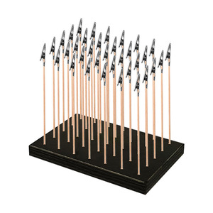 Ensemble de pinces à colorier en bambou avec base en bois, plateforme de serrage pour peinture en spray sur bâtonnets en bois, pour la peinture de modèles et les fournitures d'artisanat - Product Image 1