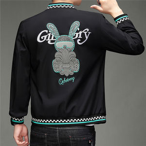 Manteau pour hommes brodé avec logo personnalisé en automne et en hiver veste nationale uniforme de baseball brodé tendance jeunesse manteau décontracté - Product Image 2