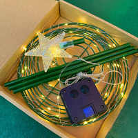 Guirlandes lumineuses solaires LED d'extérieur en spirale en fer, étoiles, pour arbre de Noël, fil de cuivre, parfaites pour la décoration de jardin, de cour et de fêtes