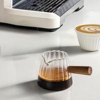 Petit pichet à lait Verres à liqueur expresso Petit verre et manche en bois Tasse à lait Tasse à café Tasse à mesurer Mini once Tasse à lait