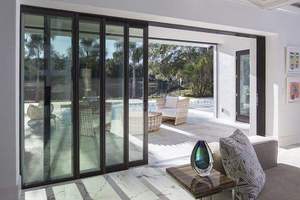 Phong cách Hiện Đại Mỹ thiết kế Tempered Glass trượt cửa nhôm Slim khung cho nội thất phòng ngủ nhà bếp phòng khách Divider - Product Image 3