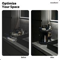 Organisateur de parfums rotatif en pin de 12 pouces pour hommes, support à 3 niveaux pour parfums, 9 compartiments, présentoir classique multifonctionnel pour bureau, salle de bain