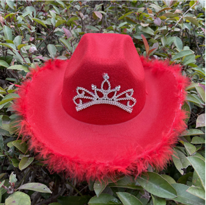 Chapeau de <span class=keywords><strong>cowboy</strong></span> en feutre de laine rose lumineux de style occidental pour adultes chapeaux de cowgirl avec couronne pour femmes cadeaux de fête de mariage pour femmes vente en gros - Product Image 5