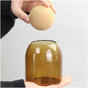 Di alta qualità chiaro borosilicato all'ingrosso 150ml 250ml 500ml colore personalizzato glassa di <span class=keywords><strong>vetro</strong></span> barattoli di candela con coperchio in sughero - Product Image 6