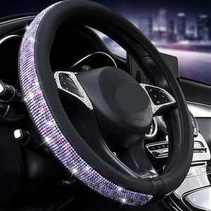 M4 قوس قزح الماس جلد غطاء عجلة القيادة مع بلينغ بلينغ كريستال الراين - Product Image 4