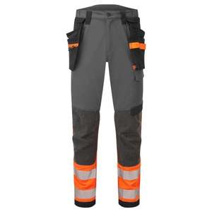 PORTWEST - EV442OMR41 EV4 Hi-Vis Stretch Desmontable Holster Clase 1 Pantalones, Naranja/Gris Metálico Ropa de Trabajo DE LA HI-VIS - Product Image 1
