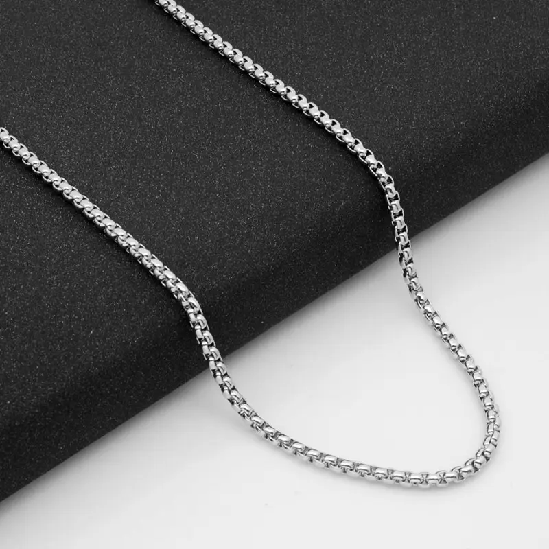 40Mm-100Mm nuovo delicato rotondo regolabile semplice moda fascino catena in acciaio al titanio dorato con osso di serpente per donna uomo
