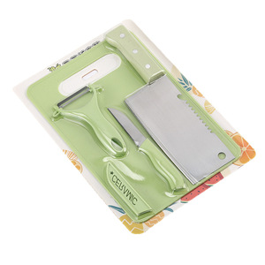 Juego de cuchillos de cocina de 4 piezas con hoja pulida y borde serrado para cortar carne, verduras, frutas y melón - Product Image 4