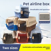 Cage de transport aérien pour animaux de compagnie, enclos portable rigide pour chien, cage de transport pour chat, 48x32x30cm, grande boîte de transport pour animaux