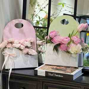 Flower Arrangement <b>Boxes</b> Florist Supplies Flower Paper Tote Box With Handle <b>Floral</b> Wrapping for Sports Event Gifts - Product Image 2