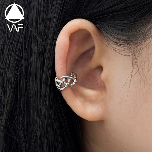 VAF COOL Thorn-shaped Hollowed-out Ear Cuff Stainless Steel Adjustable Dornenformiger, Hohler Ohrknorpelclip