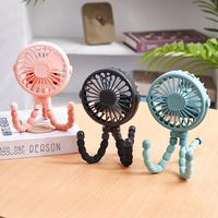 Ventilateur portable mini USB rechargeable pour poussette, avec trépied flexible et pince pieuvre, vente en gros