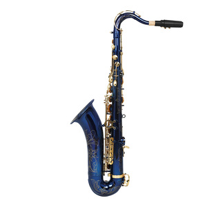 <span class=keywords><strong>Saxophone</strong></span> Ténor Bb en Laiton Laqué Bleu avec Clés Dorées et Tête en Bakélite – Vente en Gros Direct Usine OEM ODM pour Magasins <span class=keywords><strong>de</strong></span> Musique - Product Image 4
