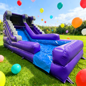 Tobogán Acuático Inflable Personalizado <span class=keywords><strong>con</strong></span> Olas Moradas, Castillo Inflable para Niños y Adultos, Tobogán Seco Combinado <span class=keywords><strong>con</strong></span> <span class=keywords><strong>Piscina</strong></span> para Eventos y Fiestas de <span class=keywords><strong>Alquiler</strong></span> - Product Image 1