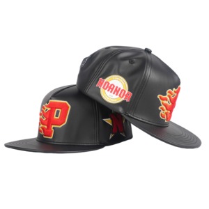 Casquette en cuir pour homme avec logo personnalisé, 5 panneaux, style snapback, pour l'extérieur, vente en gros Tcap Chine - Product Image 2