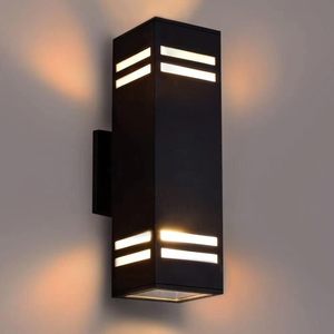 Đèn tường ngoài trời bằng nhôm hiện đại, đạt chứng nhận <span class=keywords><strong>ETL</strong></span>, ánh sáng trắng ấm, chống thấm nước, thiết kế hình vuông, dùng cho hiên nhà, cửa trước, sân vườn, ngoại thất - Product Image 1