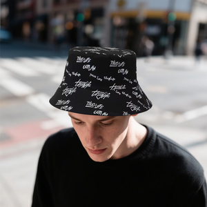 Casquettes de pêcheur en coton brodées avec logo personnalisé réversible, impression intégrale, avec étiquette de marque privée - Product Image 1