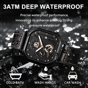POEDAGAR 628 di lusso orologio da <span class=keywords><strong>uomo</strong></span> moda 3 aghi cronografo sportivo in <span class=keywords><strong>pelle</strong></span> <span class=keywords><strong>orologi</strong></span> impermeabile luminoso orologio da polso da <span class=keywords><strong>uomo</strong></span> - Product Image 6
